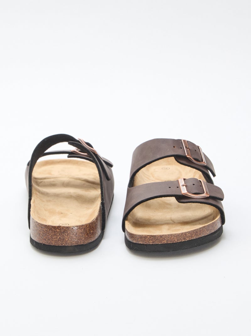 Mules a doppia fascia Marrone - Kiabi