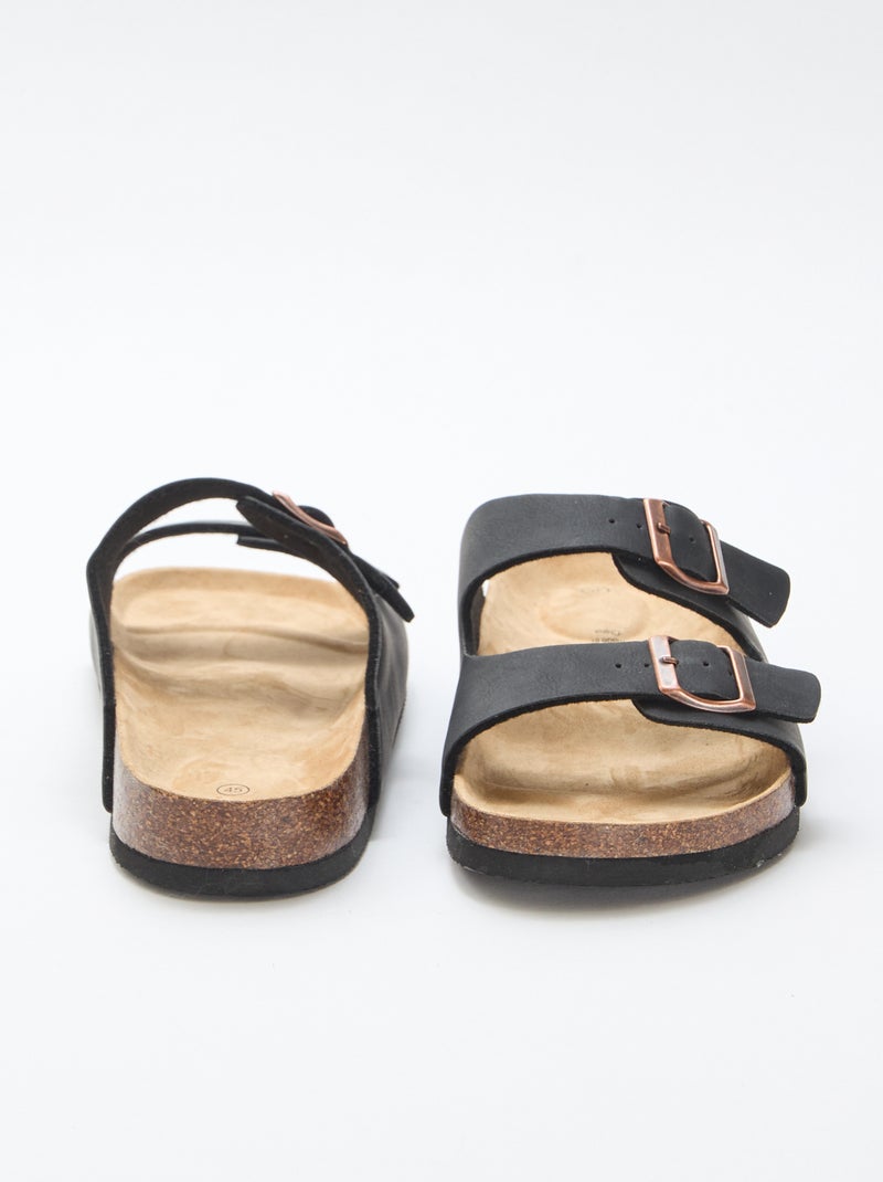 Mules a doppia fascia Nero - Kiabi