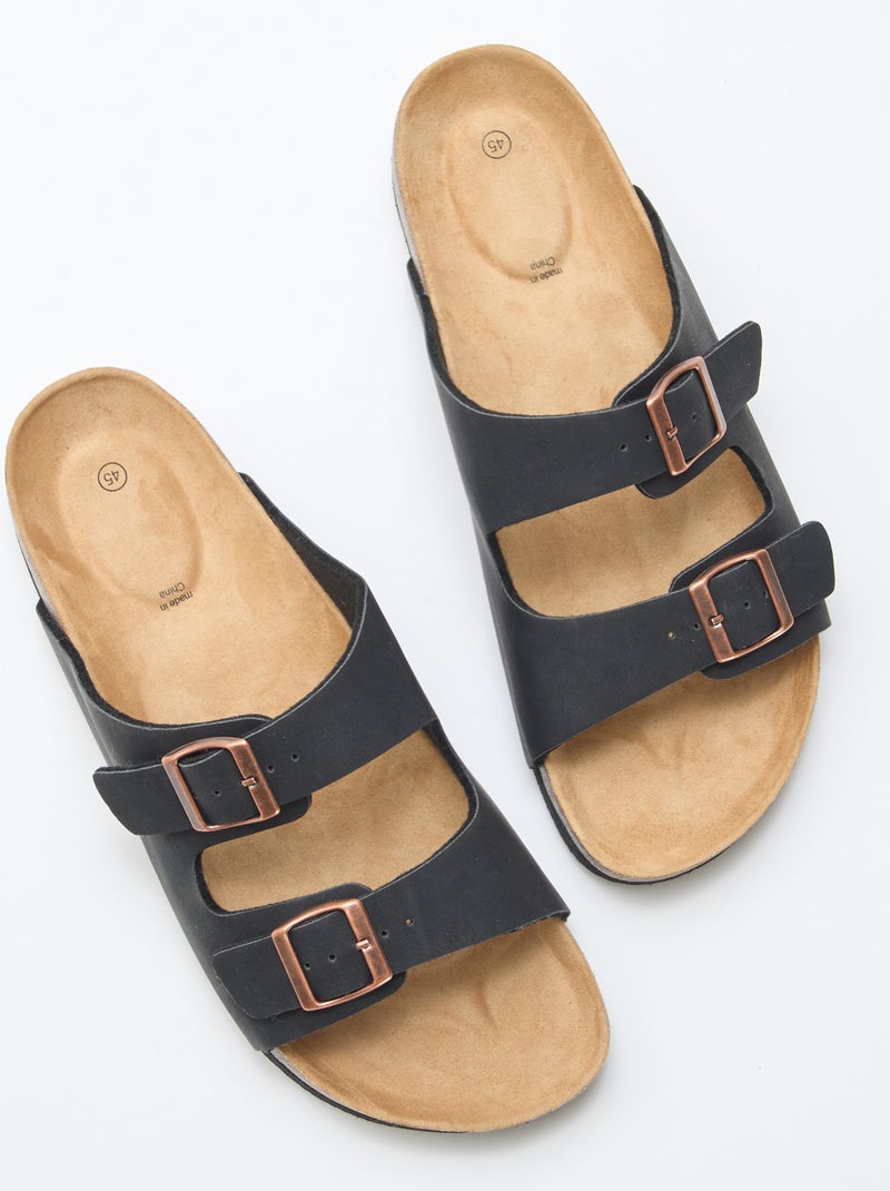 Mules a doppia fascia Nero - Kiabi