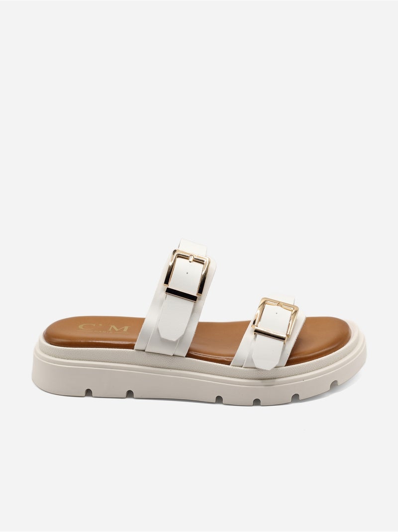 Mules a doppio cinturino Bianco - Kiabi