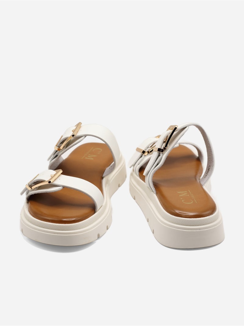 Mules a doppio cinturino Bianco - Kiabi