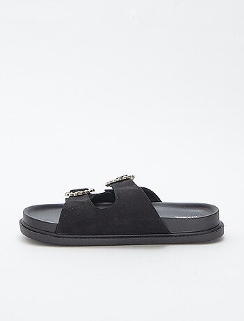 Mules a doppio cinturino con strass