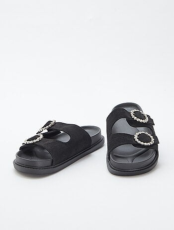 Mules a doppio cinturino con strass