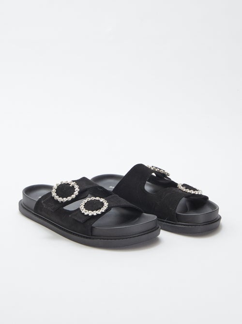 Mules a doppio cinturino con strass - Kiabi