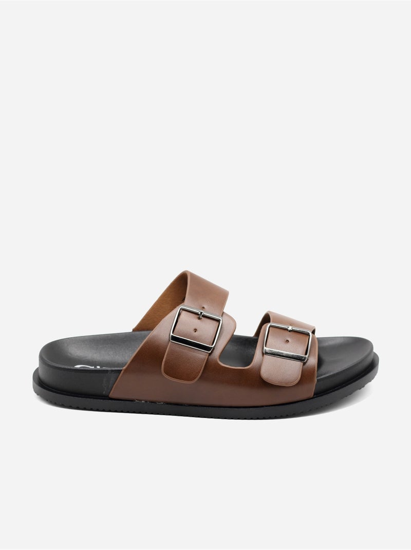 Mules a doppio cinturino Marrone - Kiabi