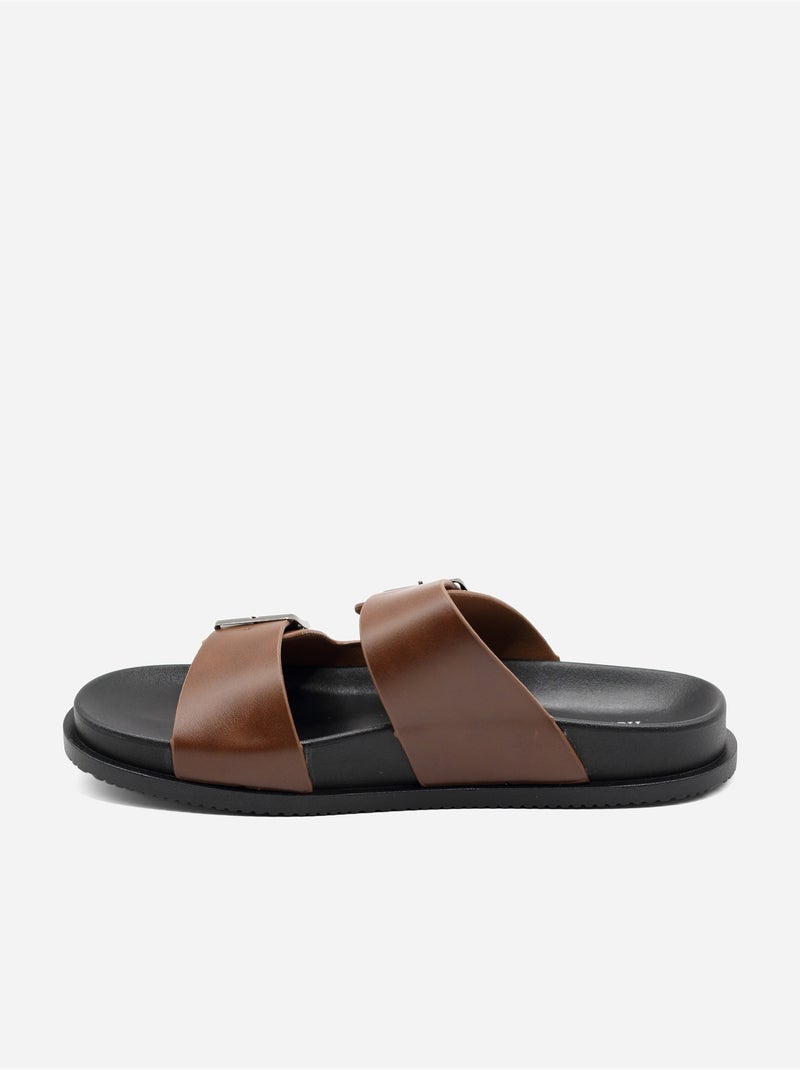 Mules a doppio cinturino Marrone - Kiabi