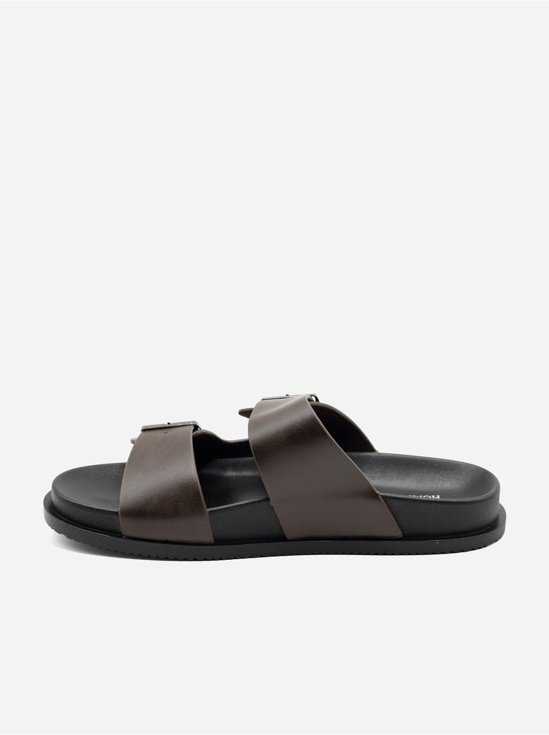 Mules a doppio cinturino Marrone scuro - Kiabi