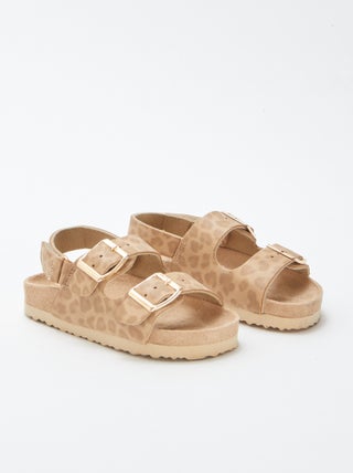 Mules a doppio cinturino motivo leopardato