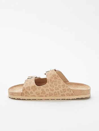 Mules a doppio cinturino motivo leopardato