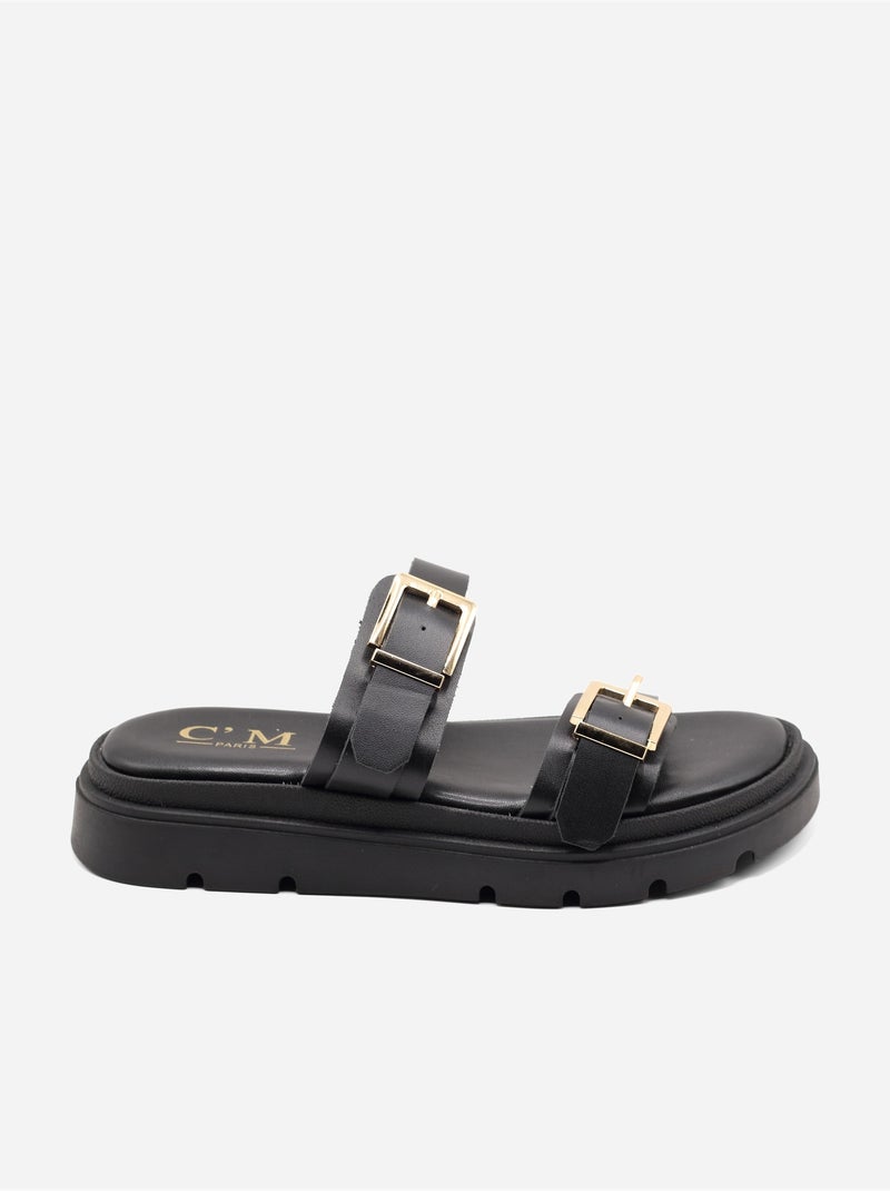 Mules a doppio cinturino Nero - Kiabi
