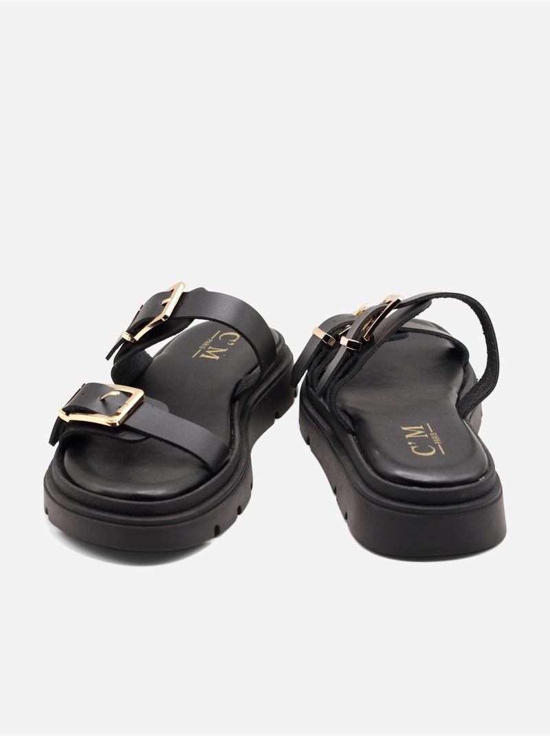 Mules a doppio cinturino Nero - Kiabi