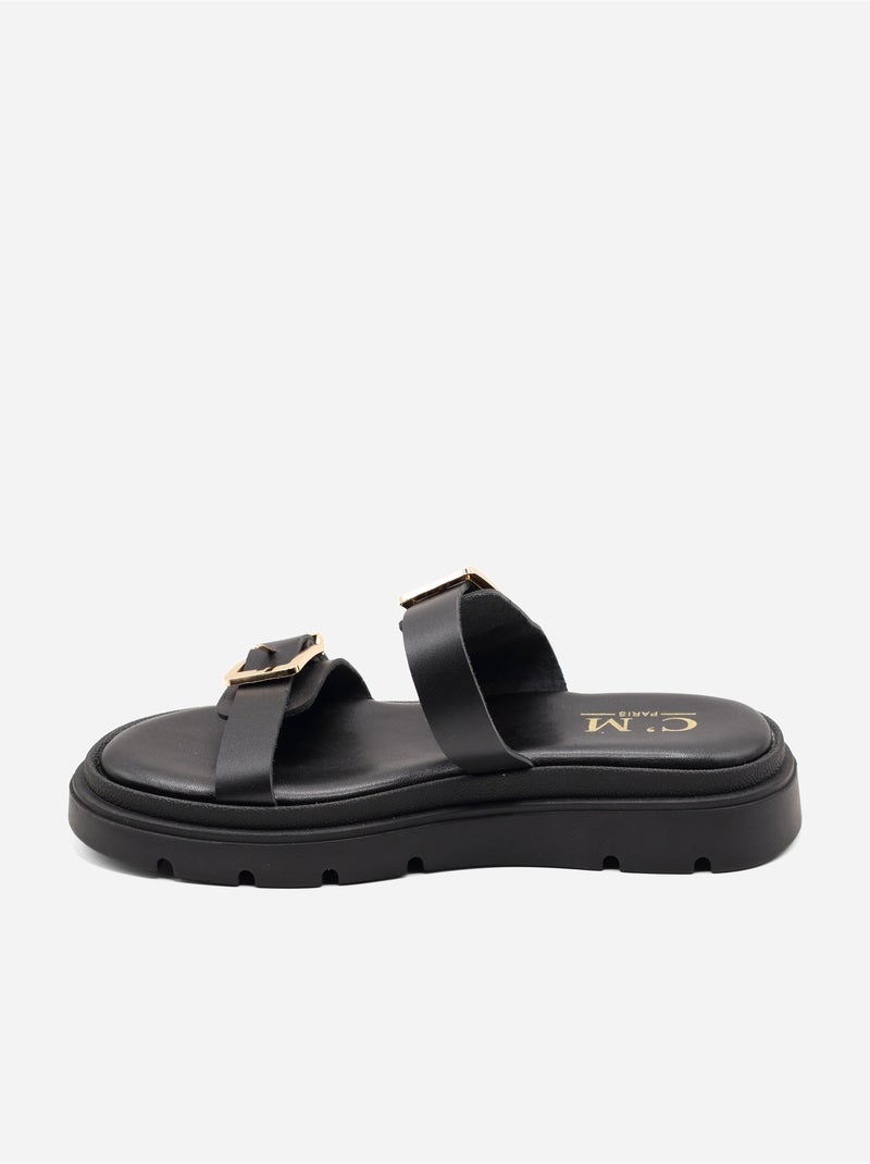 Mules a doppio cinturino Nero - Kiabi