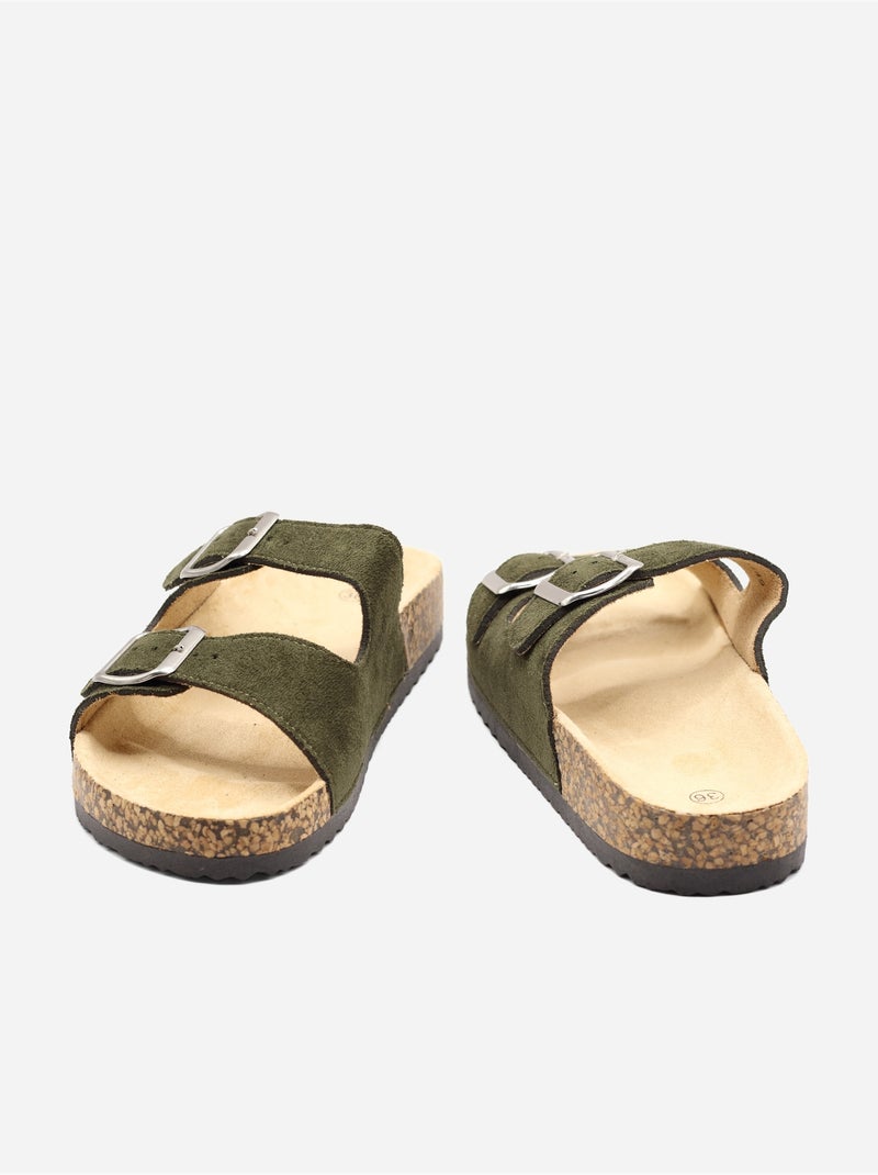 Mules a doppio cinturino Verde - Kiabi