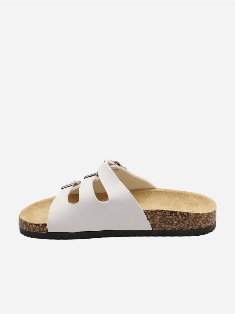 Mules a triplo cinturino Bianco - Kiabi