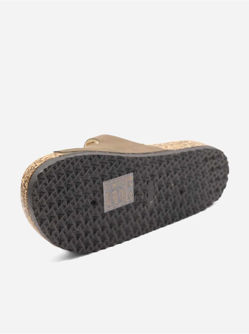 Mules a triplo cinturino Marrone - Kiabi