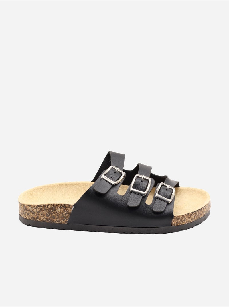 Mules a triplo cinturino Nero - Kiabi
