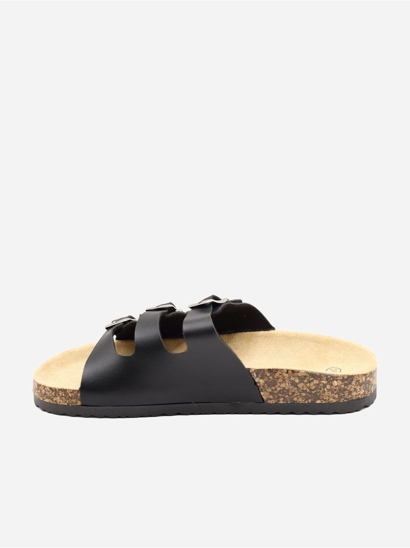 Mules a triplo cinturino Nero - Kiabi