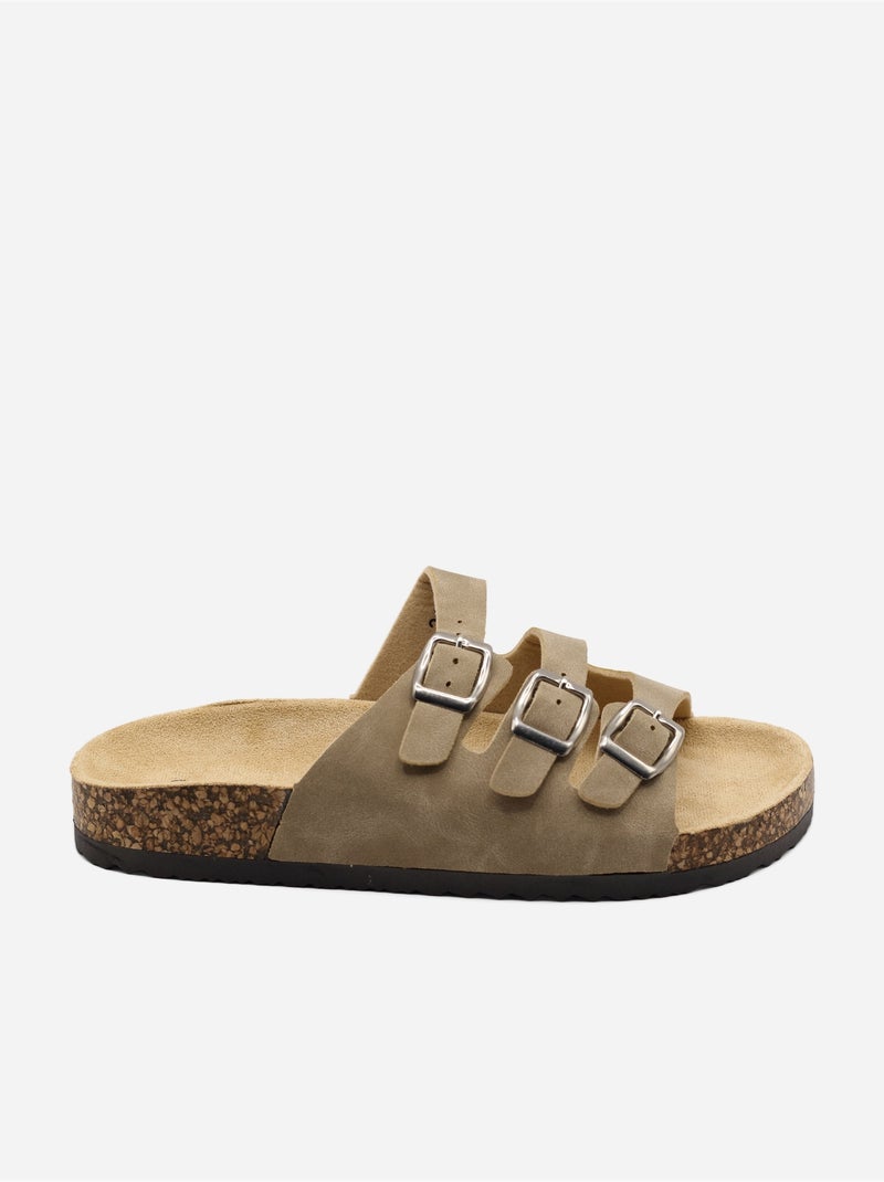 Mules a triplo cinturino Tortora - Kiabi