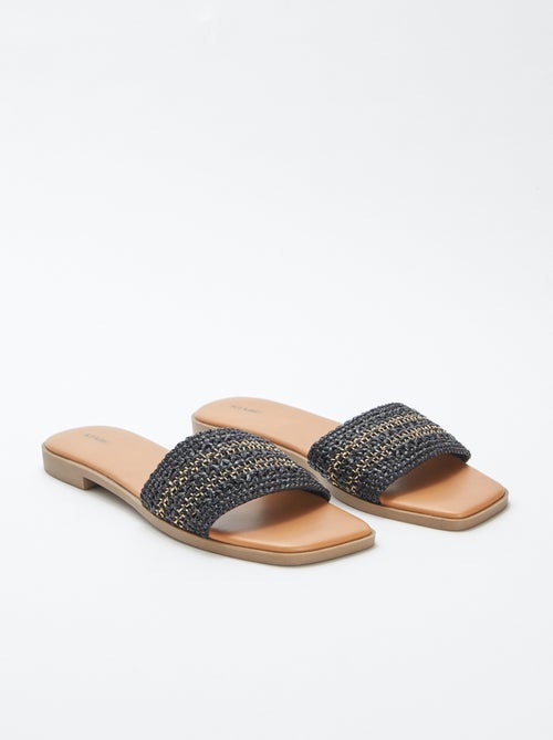 Mules basse con cinturini effetto paglia - Kiabi