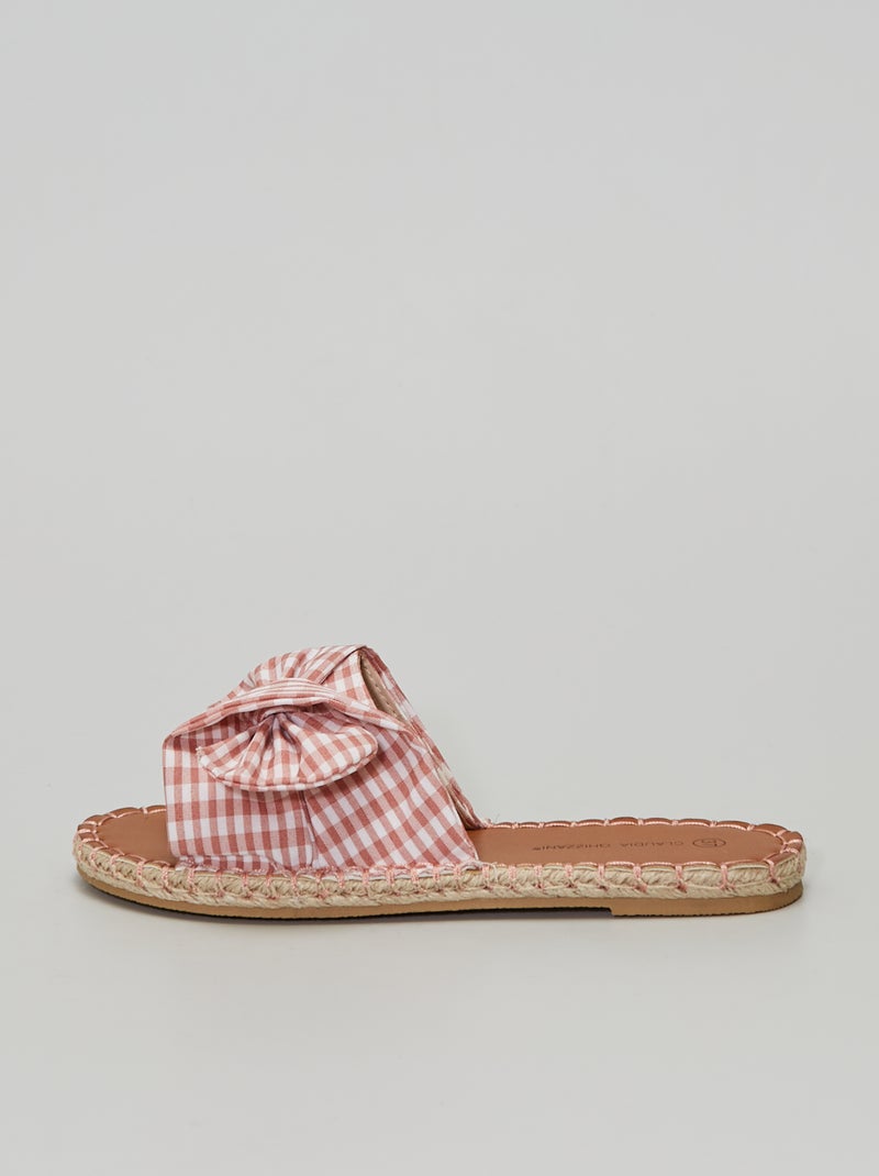 Mules basse 'vichy' BIANCO - Kiabi