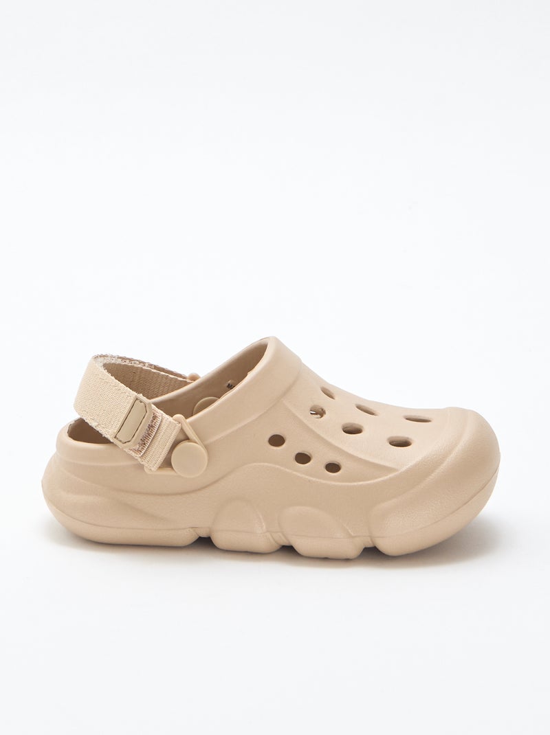 Mules chiuse da spiaggia tinta unita Beige - Kiabi