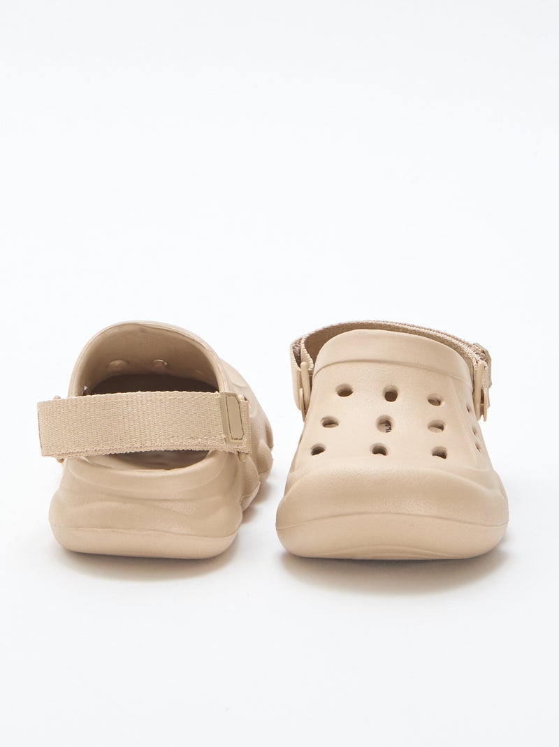 Mules chiuse da spiaggia tinta unita Beige - Kiabi
