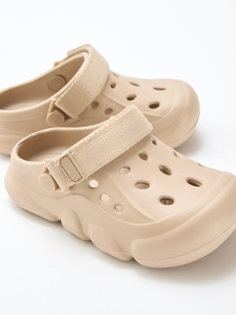 Mules chiuse da spiaggia tinta unita Beige - Kiabi