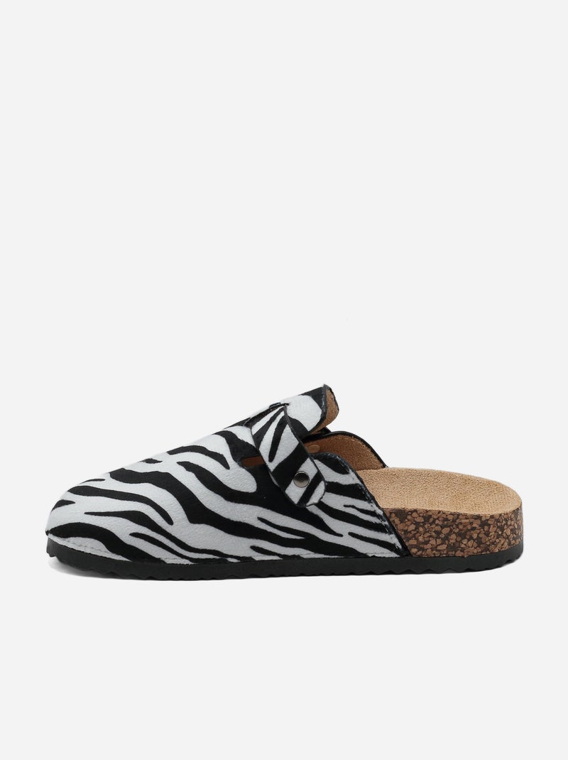 Mules cinturino incrociato Bianco Nero - Kiabi