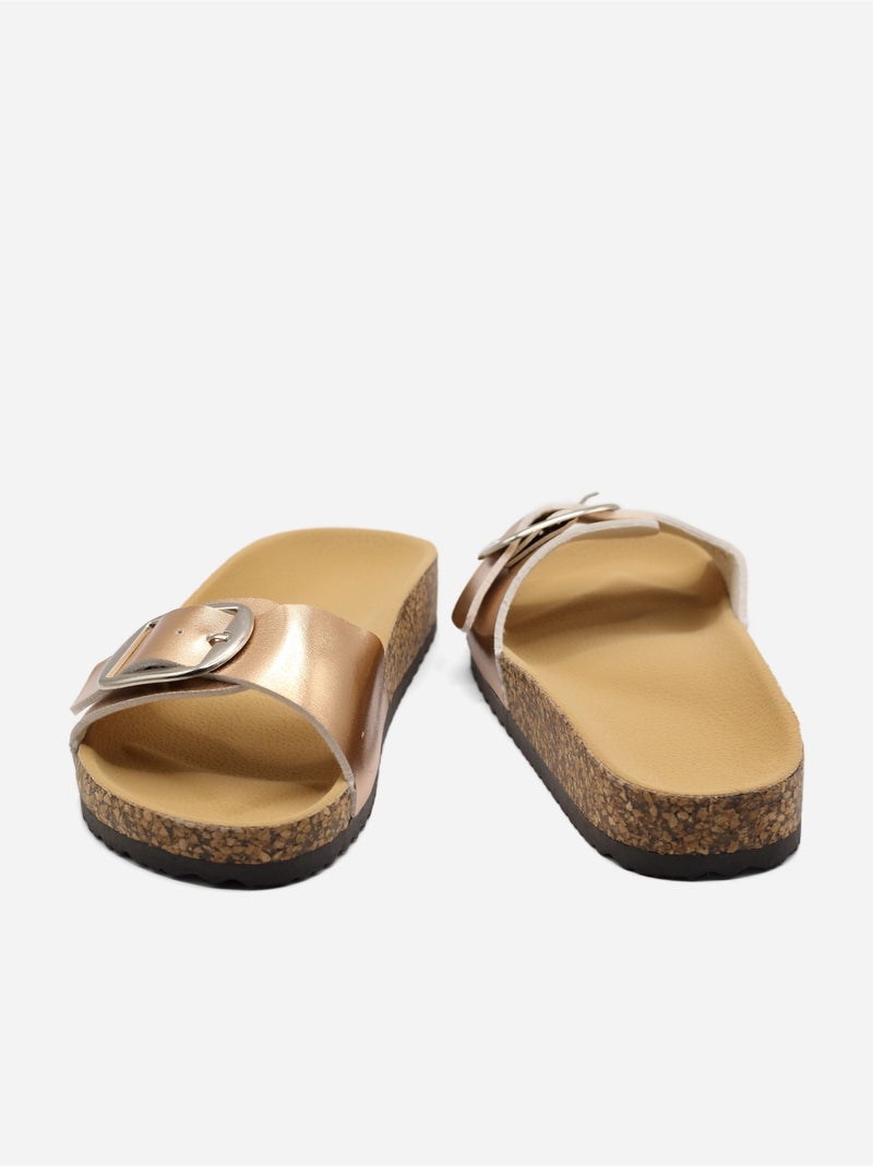 Mules cinturino incrociato Champagne - Kiabi