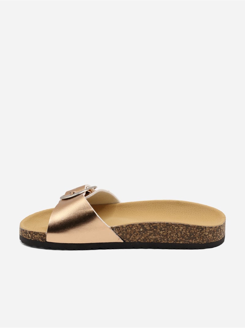 Mules cinturino incrociato Champagne - Kiabi
