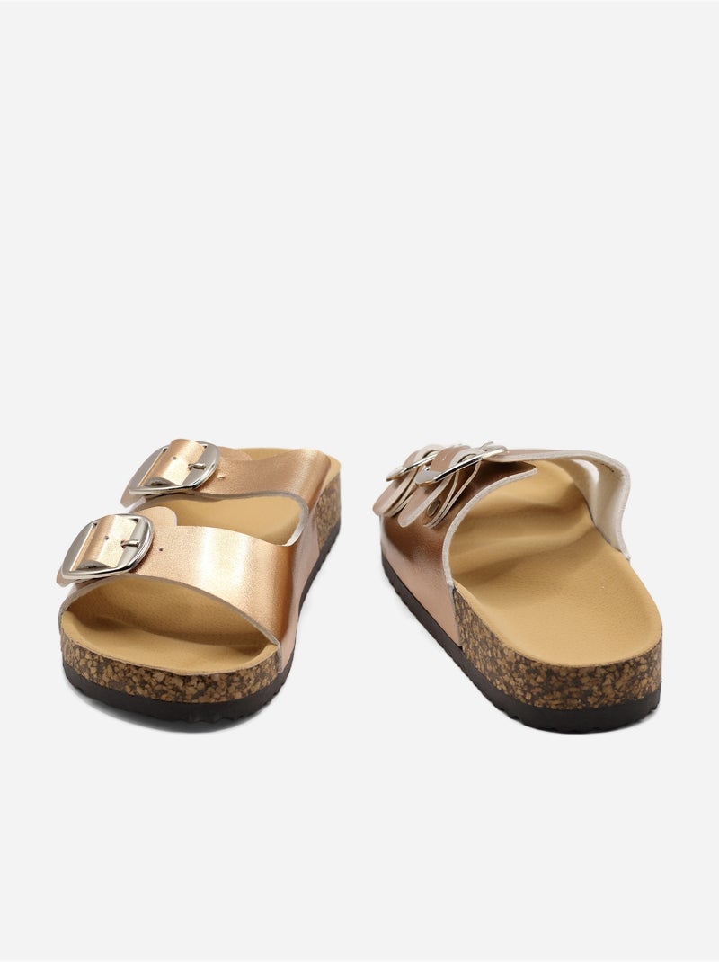 Mules cinturino incrociato Champagne - Kiabi