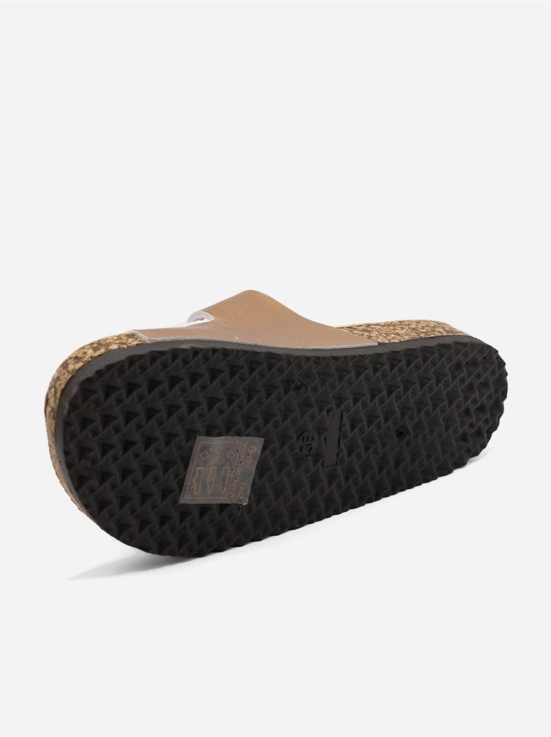 Mules cinturino incrociato Champagne - Kiabi
