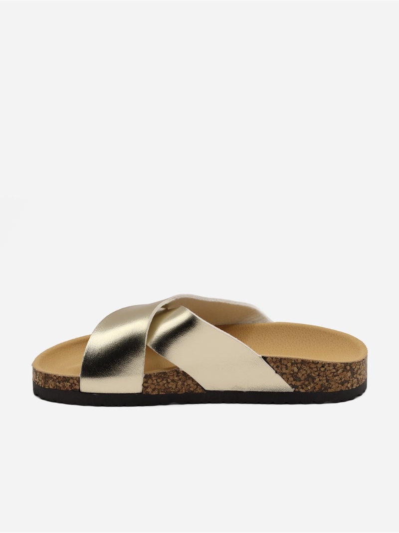 Mules cinturino incrociato Dorato/Oro - Kiabi