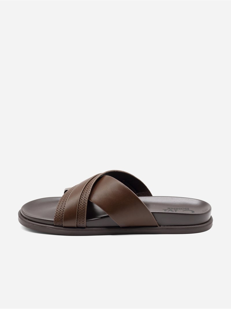 Mules cinturino incrociato Marrone scuro - Kiabi