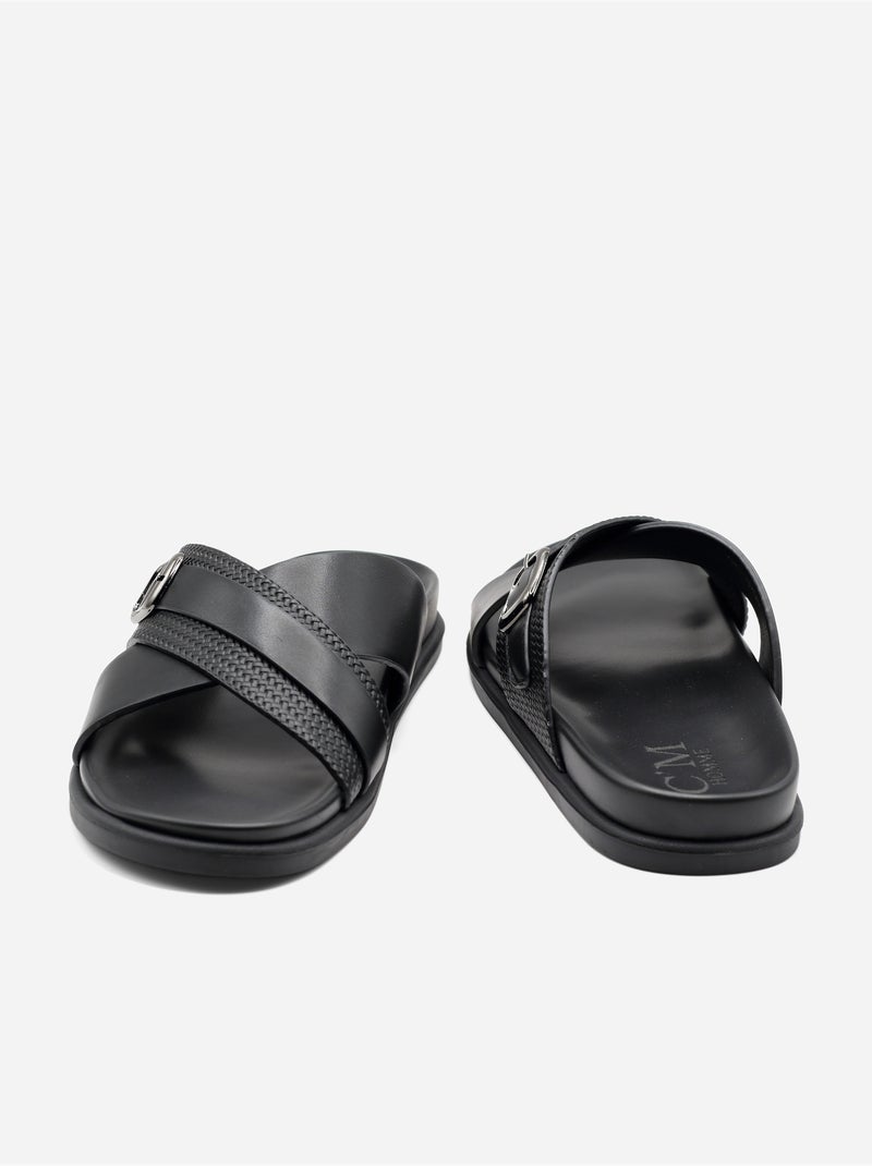 Mules cinturino incrociato Nero - Kiabi