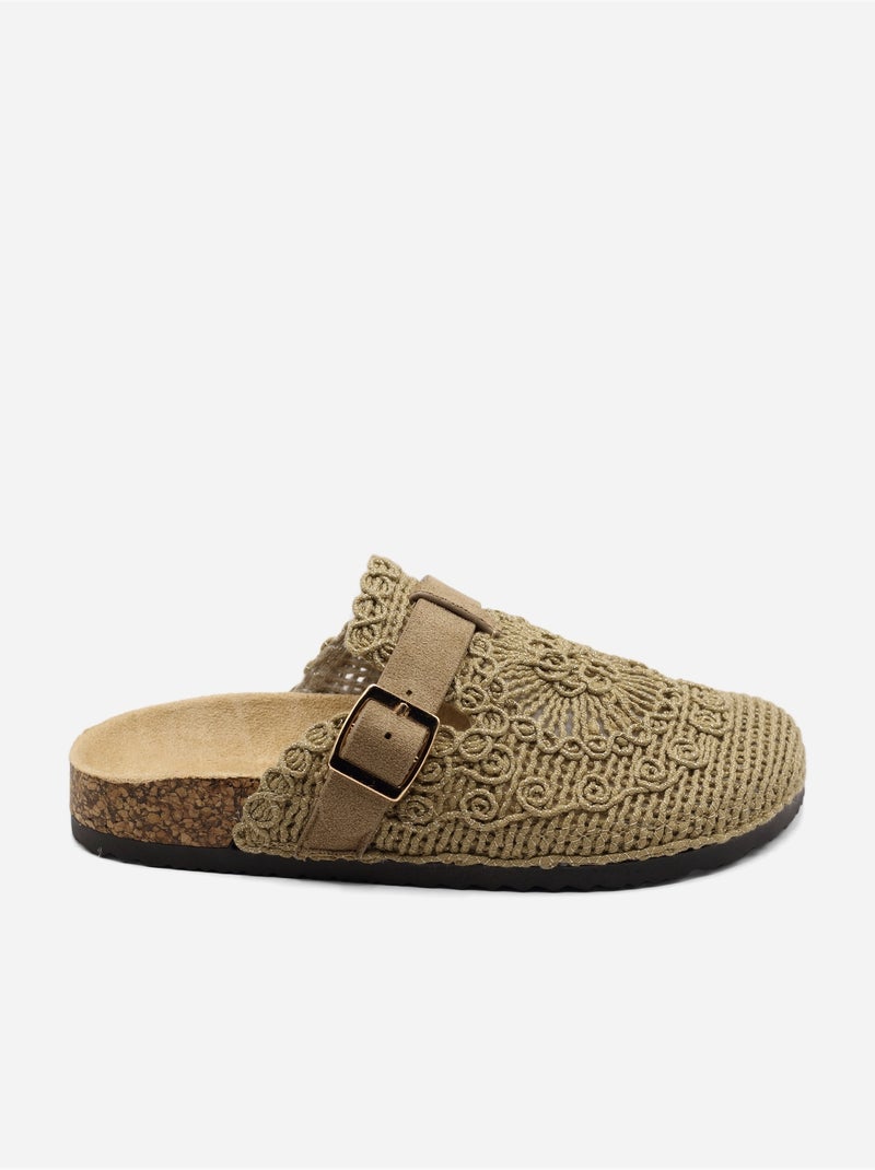Mules cinturino incrociato Tortora - Kiabi
