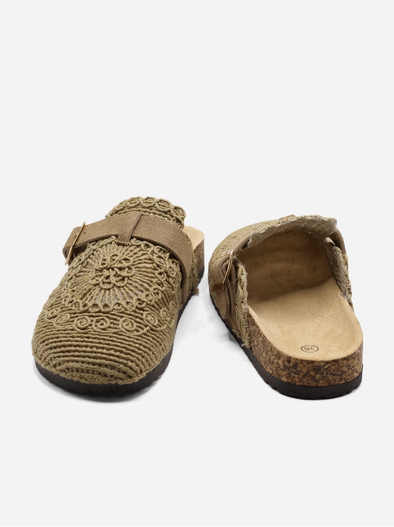 Mules cinturino incrociato Tortora - Kiabi
