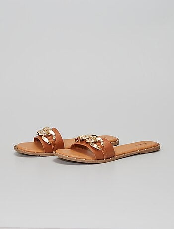 Sandali piatti con frange, stile etnico, ecopelle - taglia 42 - Kiabi