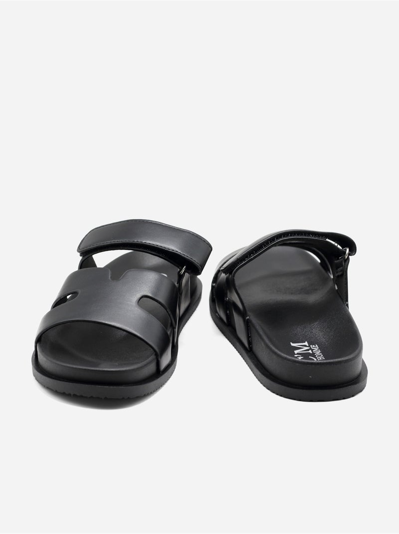 Mules con chiusura a velcro Nero - Kiabi