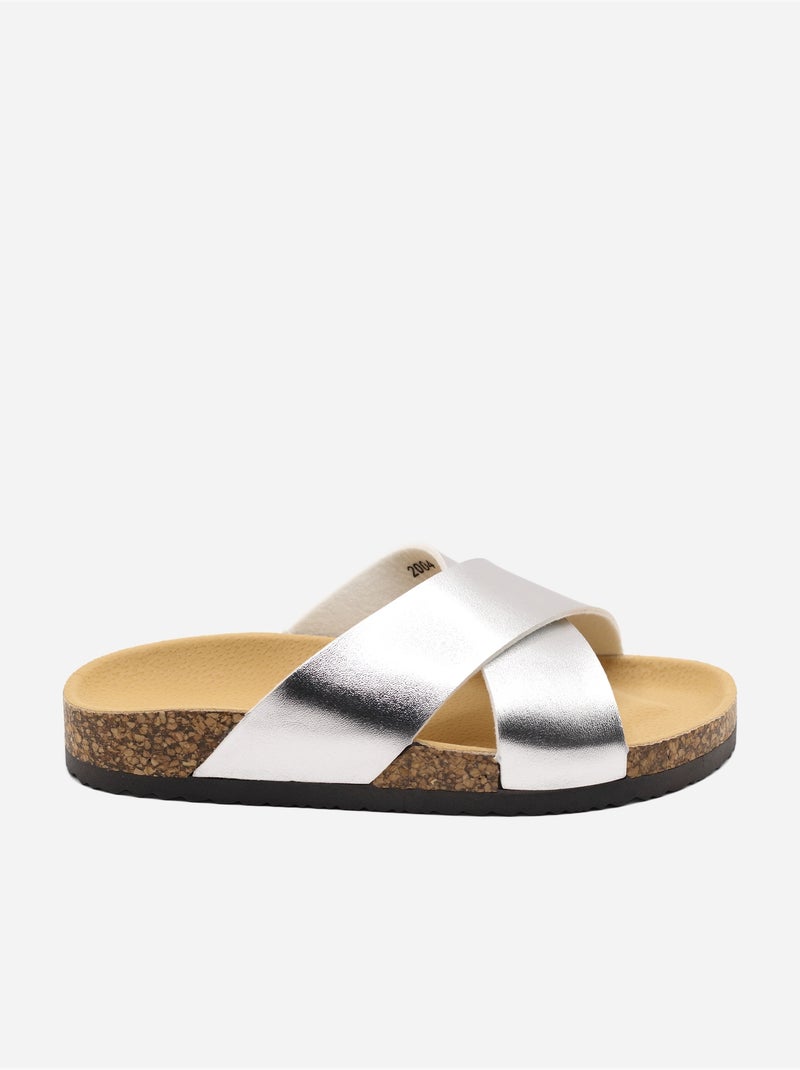 Mules con cinturini incrociati Argento - Kiabi