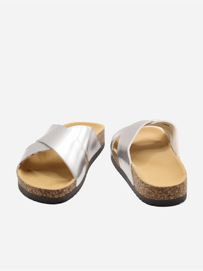 Mules con cinturini incrociati Argento - Kiabi