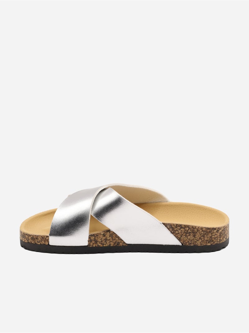 Mules con cinturini incrociati Argento - Kiabi