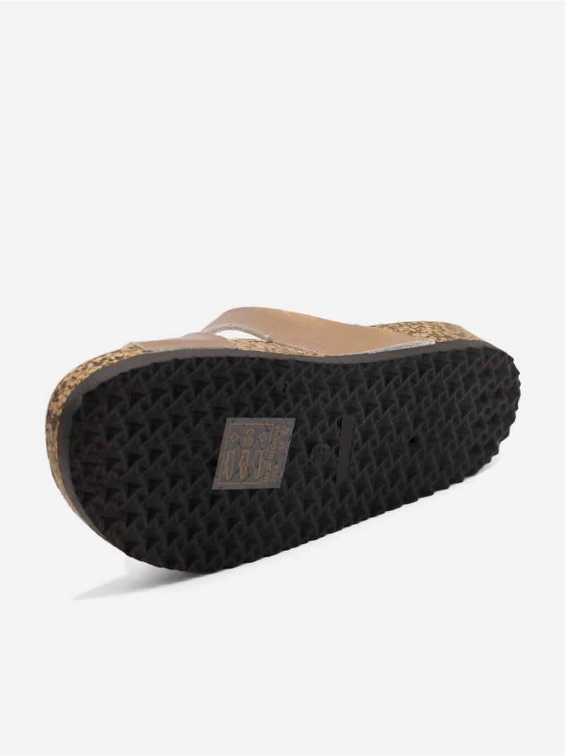 Mules con cinturini incrociati Champagne - Kiabi
