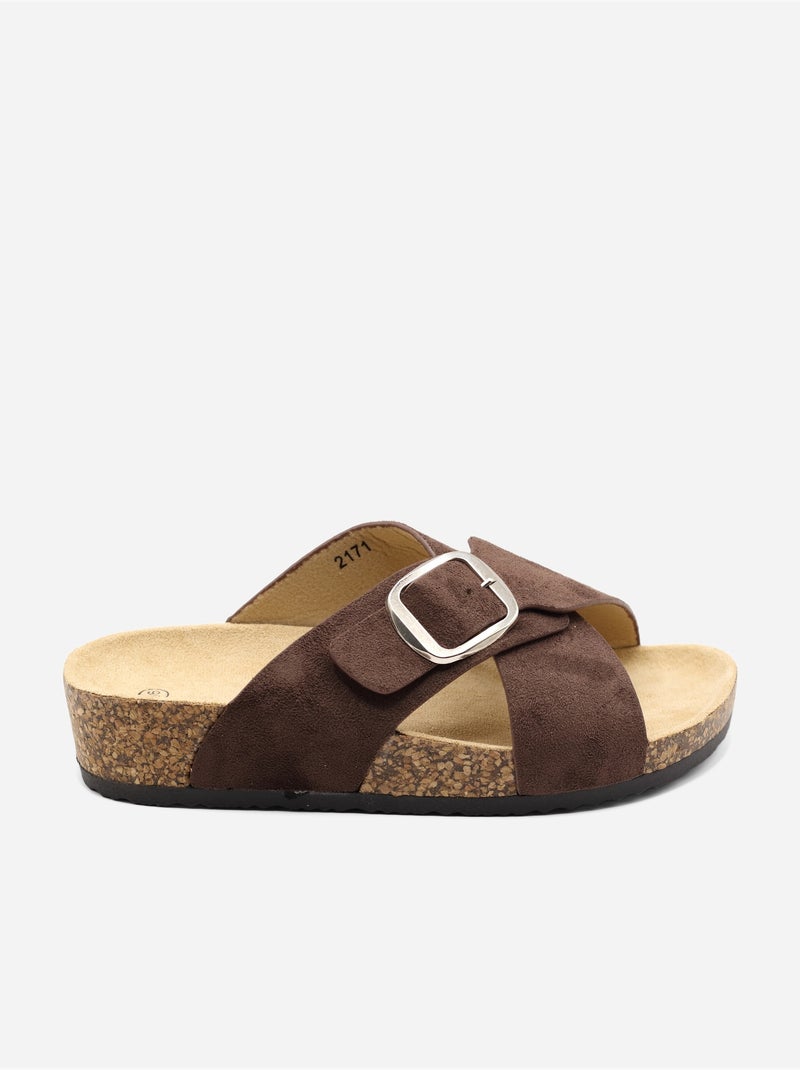 Mules con cinturini incrociati Marrone - Kiabi