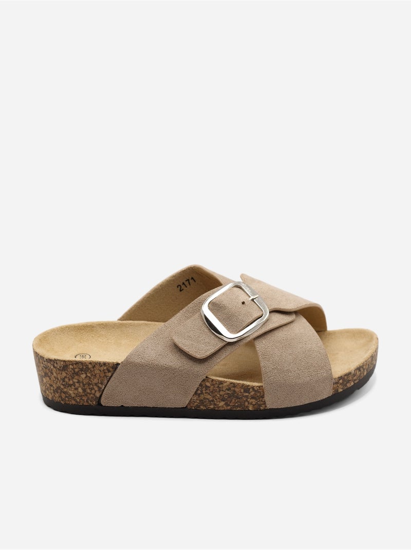 Mules con cinturini incrociati Tortora - Kiabi