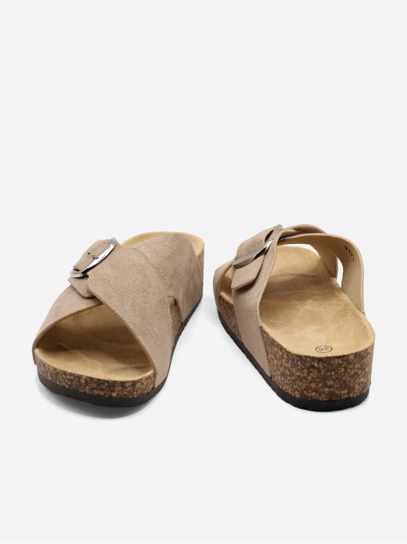 Mules con cinturini incrociati Tortora - Kiabi