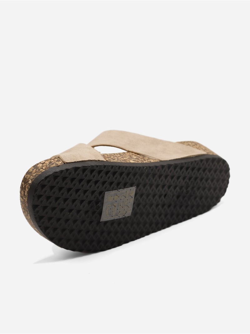 Mules con cinturini incrociati Tortora - Kiabi