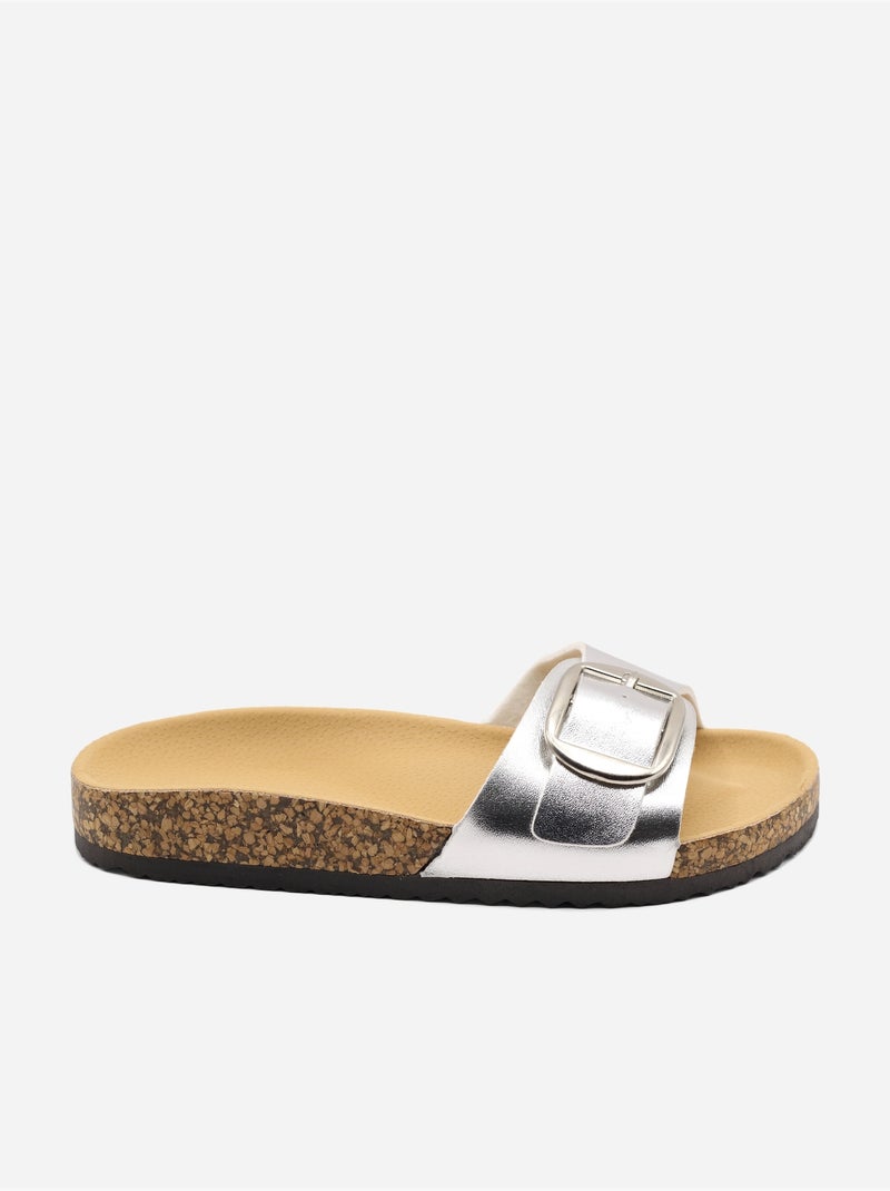 Mules con cinturino Argento - Kiabi