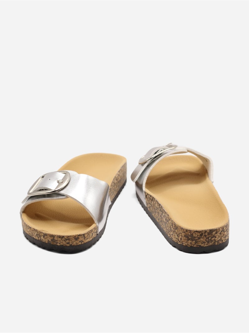 Mules con cinturino Argento - Kiabi