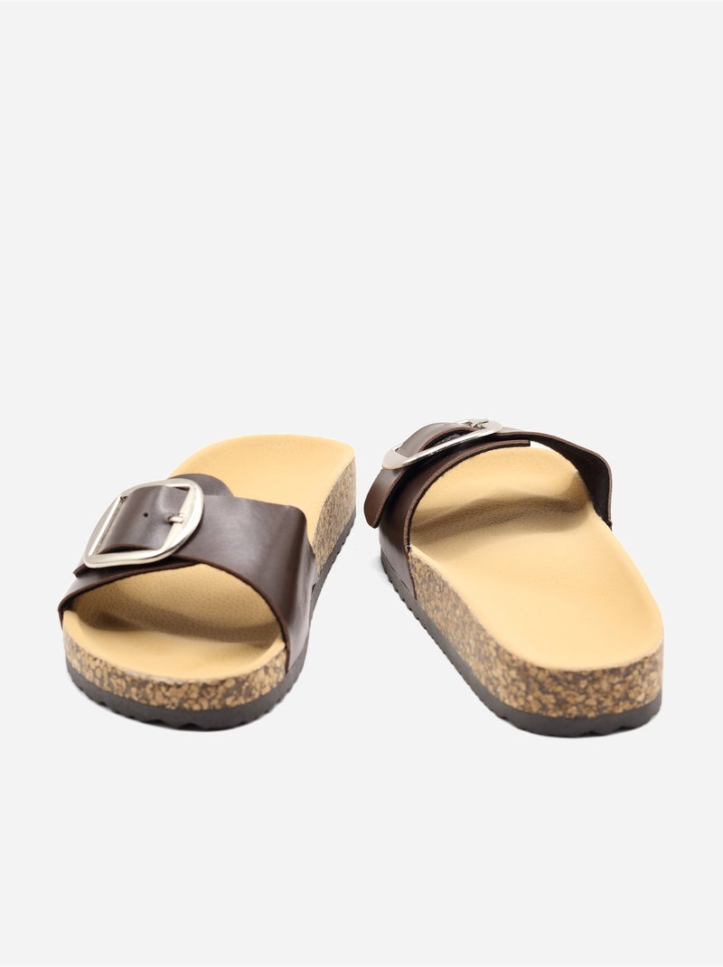 Mules con cinturino Marrone scuro - Kiabi